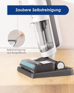 Draadloze vloerreiniger met zelfreiniging en extra borstels - Licht en draagbaar voor harde vloeren — thumbnail 3