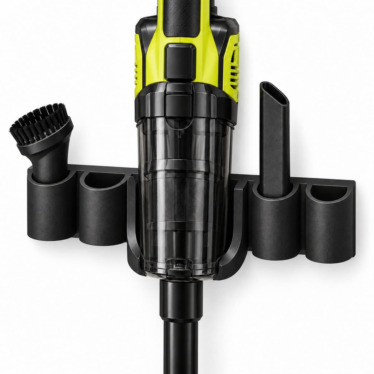 Wandhouder geschikt voor Ryobi ONE+ HP 18V Cordless Pet Stick Vac - Steelstofzuiger houder met opbergruimte voor accessoires - Zwart — afbeelding 1
