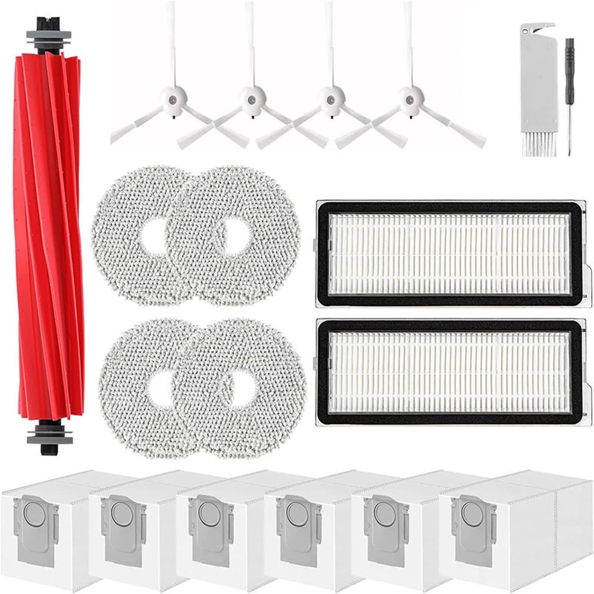 Geschikt voor Roborock P10pro/Qrevo pro/Qrevomaxv/QrevoPlus Veegrobot Accessoires Vervangingsset Hoofdborstel Filter Zijborstel Accessoireset -19 stuks — afbeelding 1