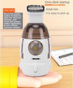 Mini Desktop Stofzuiger - Draagbare Reiniger - Bureau Schoonmaken - 600 Pa Zuigkracht - 55 ml Capaciteit - Grijs — thumbnail 4