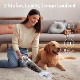 Handstofzuiger - Wit - Draadloos - Met HEPA-filter en 45 min. Looptijd - Voor Keuken, Auto en Dierenhaar — thumbnail 4