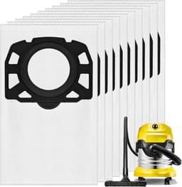 Stofzuigerzakken voor natte en droge stofzuiger - 10 stuks - geschikt voor Kärcher WD4 WD5 WD6 - Vervangende zakken voor WD 4.000 tot WD 5.999 SW 5.100 SE 6.100 - 2.863-006.0 — thumbnail 1