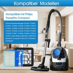 Dailygoods- Filters 2 Stuks - Compatibel met Philips PowerPro Compact - FC8010/01 - FC9330 - FC9331 - FC9332 - FC9333 - Goede compatibiliteit - Stofzuigerfilters — thumbnail 5