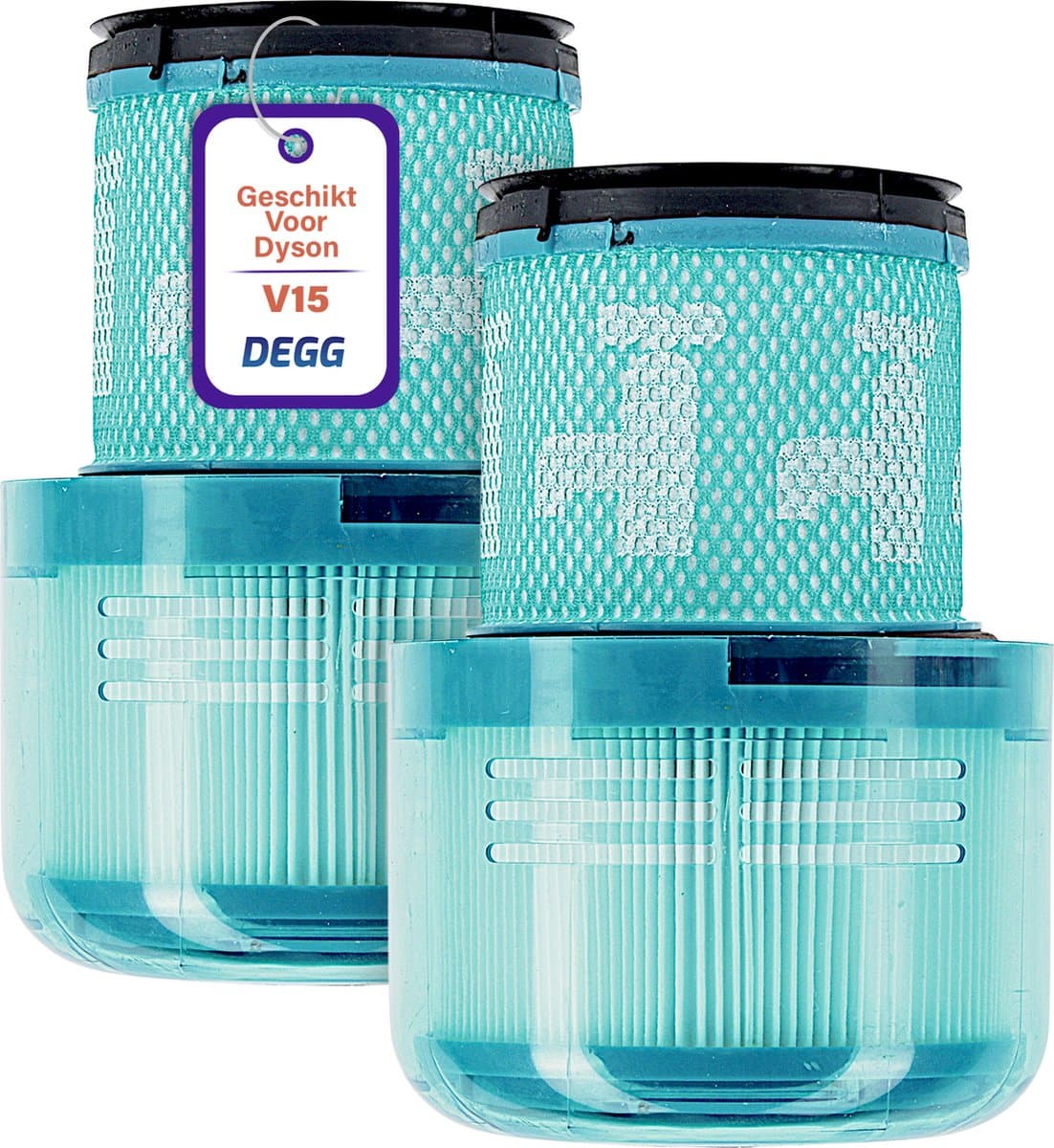 DEGG - HEPA filter geschikt voor Dyson V15 - Wasbaar - Vervangt Dyson V15 filter - Onderdelen - Premium Kwaliteit - 2 STUK(S) — afbeelding 1