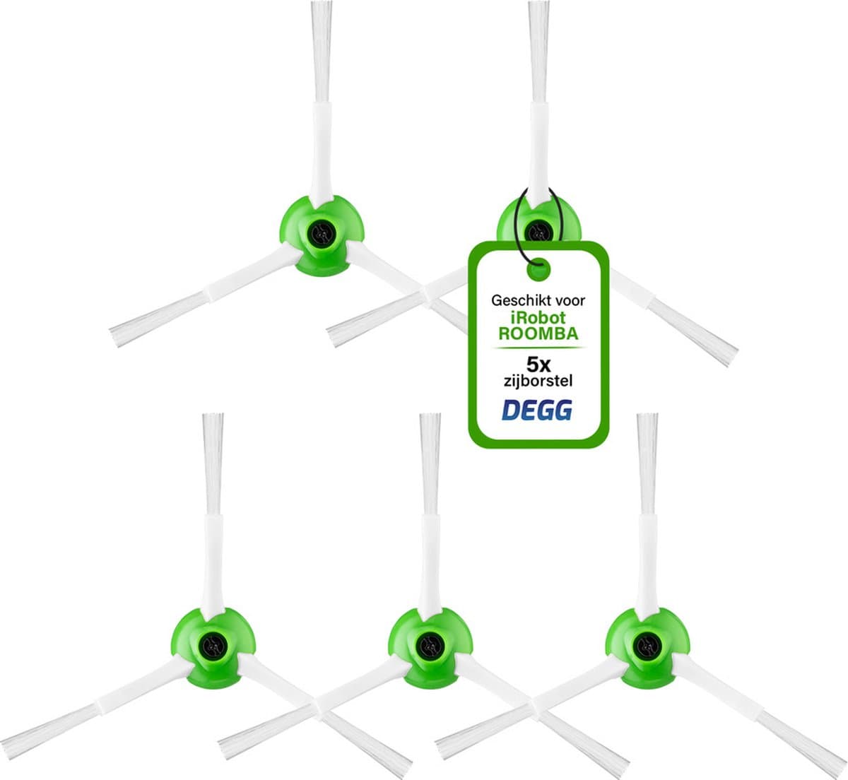 DEGG® - Zijborstel - Geschikt voor iRobot roomba i7 i7+ i8 i8+ i1 i1+ i3 i3+ i4 i4+ i5 i5+ i6 i6+ e5 e6 e7 - Geschikt voor iRobot roomba onderdelen - Roomba spinners - 5 STUK(S) — afbeelding 1