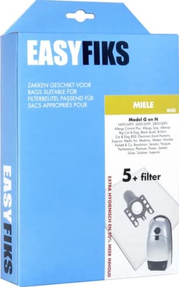 Easyfiks M20 stofzuigerzakken geschikt voor Miele GN - 5 stuks + 1 filter - voor cat & dog - classic c1 - complete c3 - complete c2 — thumbnail 1