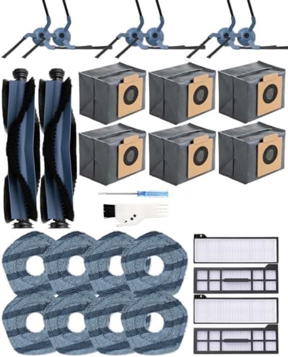 28-Pack Vervangende Accessoires voor Eufy X10 Pro Omni Robotstofzuiger,2 Hoofdborstel,6 Zijborstels,4 Hepa-filters,6 Stofzakken,8 Dweilpads etc. — afbeelding 1