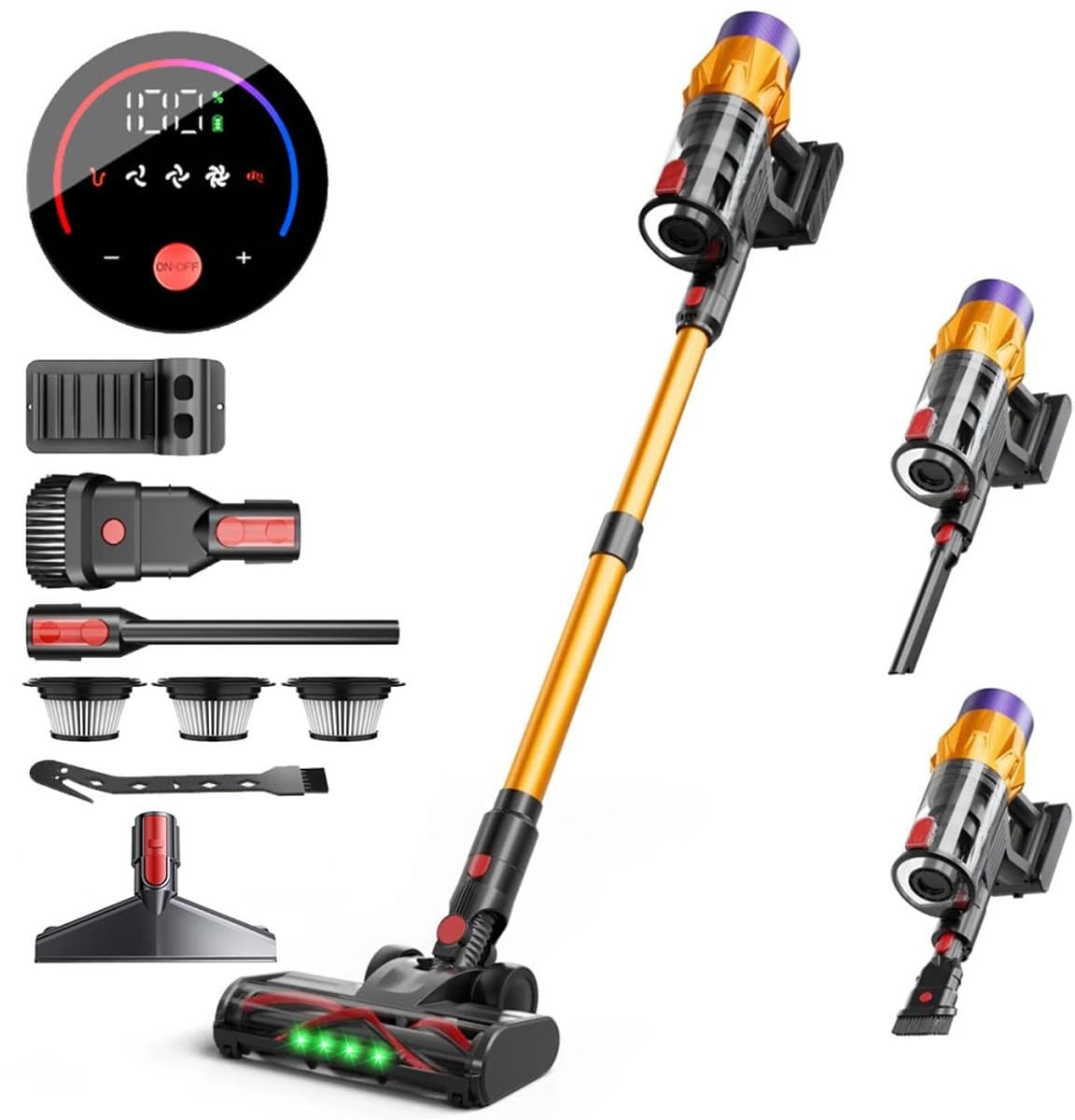 550W Draadloze Stofzuiger - Stofzuiger - Handstofzuiger - 35kPa Zuigkracht & 40 Min Batterij - Kleuren Touchscreen & Anti-klit Borstel - Voor Thuis, Kantoor & Huisdieren — afbeelding 1
