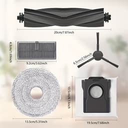 Deze 28-delige accessoirekit is Geschikt voor de robotstofzuigers Dream X40 Ultra / X40 Pro / L40 Ultra / S30 Pro Ultra. De kit bevat: 2 rubberen hoofdborstels, 4 filters, 6 stofzakken, 8 dweilpads, 6 zijborstels en 2 accessoires. — thumbnail 2