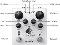 NUX NDO-5 analoge dubbele effect pedaal overdrive ACE OF TONE — thumbnail 2