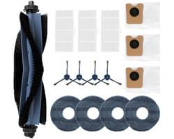 Stofzuiger - onderhoudsset- Geschikt voor Eufy Robotstofzuiger OMNI C20 - met 3 stofzuigerzakken - 1Roterende borstel - 4zijborstels - 4dweildoeken - 3Filter - 15 stuks