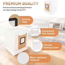 10-delige Stofzuigerzakken Set - Geschikt voor Eufy Omni E28, E25 & E35 - 99.9% Filtratie - 4-Laags Vlies & Smeltgeblazen Filter - Hygiënische Stofzakken voor Robotstofzuiger - Luxe Onderhoudskit — thumbnail 3