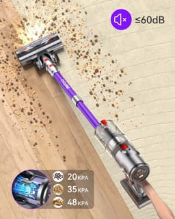 RFWR® Draadloze Steelstofzuiger met 48000Pa Zuigkracht en 70 Minuten Duur voor Tapijten en Harde Vloeren — thumbnail 2
