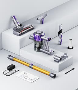 RFWR® Draadloze steelstofzuiger met 450W en 40kPa zuigkracht, 50 minuten batterijduur voor dierenharen en tapijt — thumbnail 2