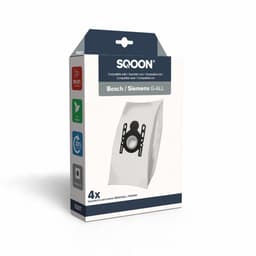 SQOON® Stofzuigerzakken Geschikt voor Bosch / Siemens Modellen – Vervangt Modellen 577549 / 00577549 / BBZ51FGALL – High Filtration voor Optimale Stofopname en Bescherming - (SQ07) - 4 Stuks — thumbnail 1
