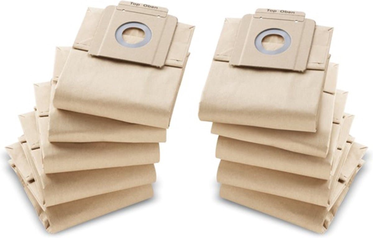 10 Papieren Stofzuigerzakken - papieren filterzakken voor Kärcher Professional T7/1 (eco!efficiency), T9/1 (BP), T10/1, T10/1 (Adv / Eco!efficiency) - 6.904-333.0 — afbeelding 1
