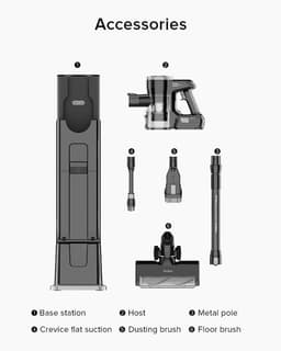 Stofzuigers - stofzuiger met zak - stofzuigerzakken - stofzuiger draadloos - vacuum cleaner - Draadloze Handstofzuiger - 25000Pa Krachtige Zuigkracht - 60min Gebruikstijd - 3L Stofzak - 1800W Motor - ZWART — thumbnail 2