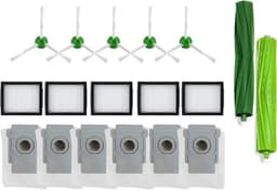 18 onderdelen geschikt voor iRobot Roomba i7 i7+ i3 i3+ i4 i4+ i5 i5+ i6 i6+ i8 i8+ E5 E6 E7 - stofzuigeronderdelen - 6 stofzuigerzakken / 5 HEPA-filter / 5 zijborstel / 2 wals — thumbnail 1