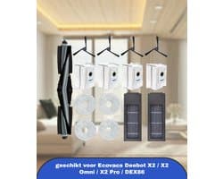 15 stuks vervangende accessoires set geschikt voor Ecovacs Deebot X2 / X2 Omni / X2 Pro / DEX86 stofzuiger reserveonderdelen, 1 hoofdborstel, 4 zijborstels, 2 hepa-filters, 4 stofzakken, 4 dweildoeken