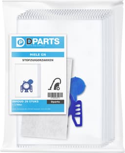 20x Dparts stofzuigerzakken geschikt voor Miele GN - met motorfilter - HyClean 3D Efficiency gn stofzakken - Complete C2 C3 - Classic C1 - S8 S5 S2 - MI40 zakken — thumbnail 3