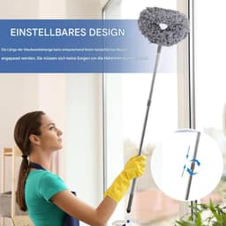 Ventilator Reiniger - Stofwisser - Huis Schoonmaken - Verstelbare Lengte - Tot 125 cm - Grijs — thumbnail 5