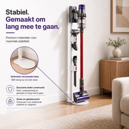 DEGG® - Stofzuiger Standaard Geschikt voor Dyson V7 V8 V10 V11 V12 V15 – Vrijstaand met Accessoirehouders – Zonder Boren – Wit — thumbnail 2