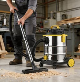 Swiss Haus® WDVC25 Nat & Droog Stofzuiger - 25L - 1200W Nat- en Droogzuiger - RVS Ketel - HEPA Filtersysteem - Blaasfunctie - Waterafvoer - Industriële Bouwstofzuiger - Lugano Collection — thumbnail 2