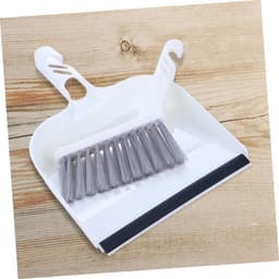 Mini Bezem Stoffer Set - Kleine Schoonmaakset - Bureau Schoonmaken - Diep Concaaf Stofblik - 28 x 21 cm - Wit — thumbnail 3