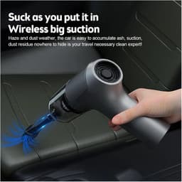 Draagbare Stofzuiger - Mini Auto Stofzuiger - Auto Interieur Reinigen - Krachtige Zuigkracht - 95000 Pa - Zwart — thumbnail 3