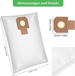 10 stuks Geschikt voor Bosch GAS 35 L AFC GAS 35 L SFC+ GAS 35 M AFC VB090F VAC090A VAC090AH VAC090S 2607432037 Stofzakken — thumbnail 4