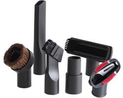 6-delige accessoireset voor stofzuigers - Met koppelstuk - geschikt voor Miele - Philips - AEG - Karcher - Bosch - meubelborstel - kierenzuigmond - stofzuigermondstuk