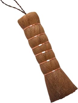 Handveger Palmvezel - Kruimelveger Tafel - Kleine oppervlakken reinigen - Handgemaakt met koperdraad - 14 cm - Bruin — thumbnail 1