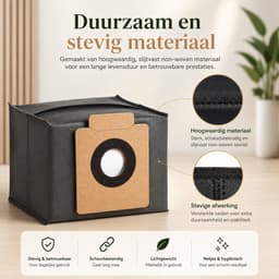 10 Stuks premium stozuigerzakken geschik voor Eufy Clean X8 Pro/X10 Pro Omni robotstofzuiger, stofzak, accessoireset, reserveonderdelen, grote capaciteit — thumbnail 4