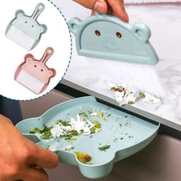 Kleine Stoffer Bezem Set - Mini Kruimel Veegmachine - Snelle Schoonmaak - Ergonomisch Ontworpen - 20 x 16 cm — thumbnail 2