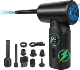 Draadloze Stofzuiger - Luchtblazer Kruimeldief - Auto en Huis Reinigen - 2-in-1 Functionaliteit - 500 Gram Gewicht - Zwart — thumbnail 5