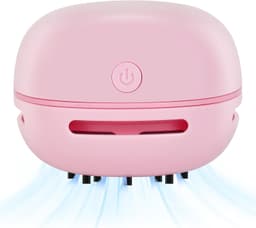 Mini-bureaustofzuiger - energiebesparend - Handstofzuiger - USB-oplaadbaar - Ontwerp voor toetsenbord/thuis/school/kantoor - Voor Gumrestjes, Stof, Kruimels, Computertoetsenborden en Autoreiniging - Draadloos 360º roterend ontwerp - Roze — thumbnail 1