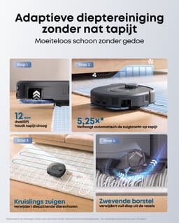 Anker eufy C30 Stofzuiger- en Dweilrobot, 35.000 Pa Zuigkracht AeroTurbo™ multicycloonfiltratie, MopMaster™ 2.0, anti-klitborstel, Alles-in-één-station, iPath™ 2.0 lasernavigatie — thumbnail 3