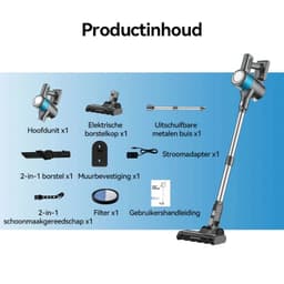 Draadloze Handstofzuiger 4-in-1 – 18 kPa Zuigkracht – LED-display – Tot 40 Min Gebruikstijd – Voor Huis, Dierenhaar en Stof — thumbnail 5
