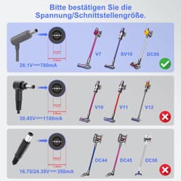 Laadkabel voor Dyson V8 V7 V6 Stofzuigers - Compatibel met meerdere modellen — thumbnail 2