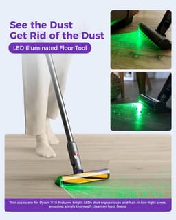 Zuigmond met groen licht - 90° flexibel - voor Dyson V7-V15 — thumbnail 4