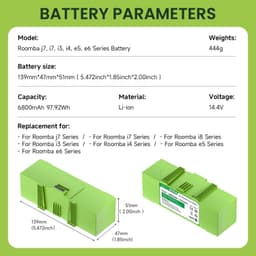 Stofzuigeraccu - 6800 mAh - 14,4 V - voor iRobot Roomba — thumbnail 5