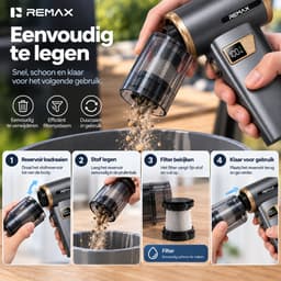 CL CHLIN REMAX 3-in-1 Air Duster & Turbo Fan – Draadloze Luchtblazer, Handstofzuiger en Luchtpomp – 180.000 RPM – 8000 mAh – 100W — thumbnail 5