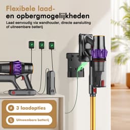 Hiaonyx steelstofzuiger - 9-in-1 steelstofzuiger draadloos - 75000pa - Met dierenborstel - LED Groene Stofdetectielamp - Geschikt voor Tapijten - Harde Vloeren en Dierenharen - 1.8-liter stofopvangbox - Goudkleurig — thumbnail 5