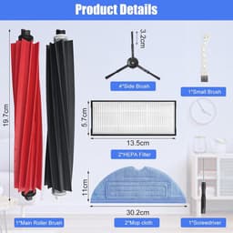 Spare Parts for Roborock S8/S8+/S8 Plus Vacuum Cleaner, 1 Double Roller Brush, 4 Side Brushes, 2 HEPA Filters, 2 - ShopVlot — thumbnail 5
