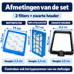 Kleanburg® - Geschikt voor Philips PowerPro Expert - Filter set van 2 stuks inclusief Houder - Vervanger voor FC8003/01 — thumbnail 2
