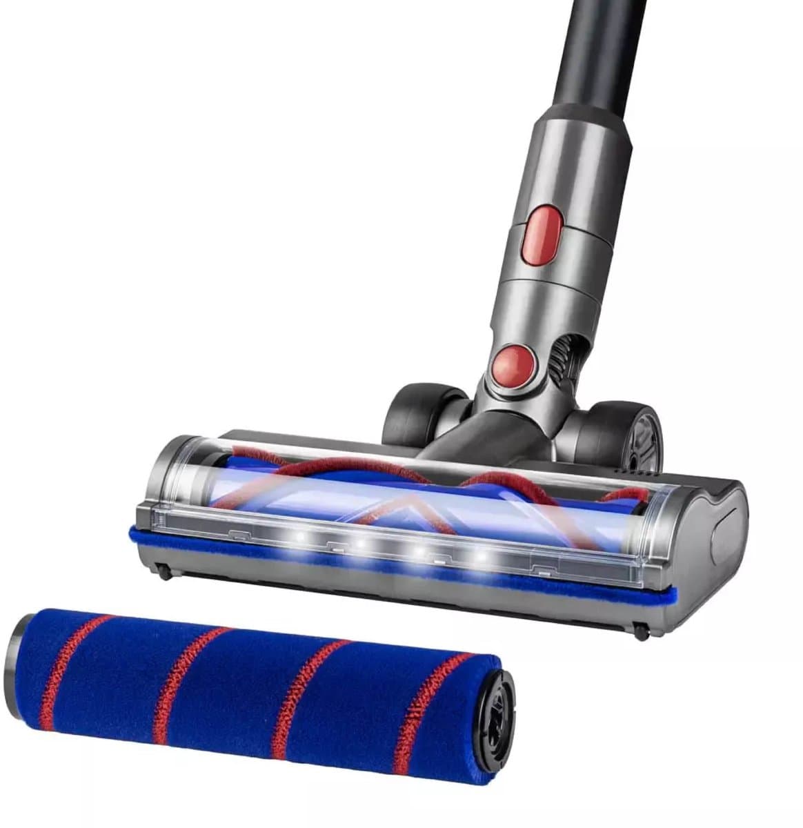 PARTS4® zuigmond elektrisch roterend geschikt voor Dyson met 2 rol-borstels| Passend voor de Dyson V7 / V8 / V10 / V11 / V15 series | Met LED licht, zachte & V-shape rolborstel welke eenvoudig te reinigen is | Alternatief voor 972182-03, 966489-08 — afbeelding 1