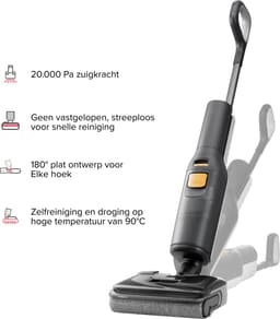 Roborock F25 BX-Vloerreiniger-Nat Droog Stofzuiger-Elektrische dweil–20000 Pa–Slimme vuildetectie–5 Minuten Snel Drogen–4 Modi–180° Platliggend–90 °C reiniging bij hoge temperatuur–LED Display — thumbnail 3