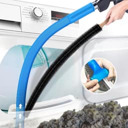 2-delige drogerventilatiereinigingsset, compatibel met alle stofzuigers, drogerpluizenborstel en stofzuigerslang met uittrekbare universele connector voor snelle pluisverwijdering — thumbnail 1