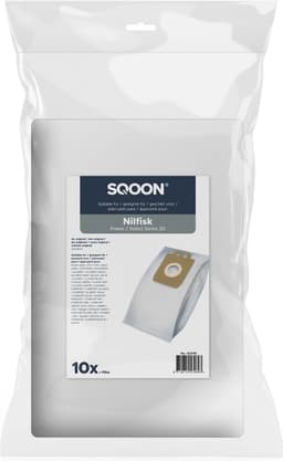 SQOON® Stofzuigerzakken Geschikt voor Nilfisk Power- & Select-series - Vervangt 128389187 / 107407639 - 10 Stuks — thumbnail 1