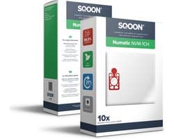 SQOON® - Stofzuigerzakken geschikt voor Numatic Henry, Hetty, James en PPR-240 | NVM 1CH | Model 604015 - 10 stuks